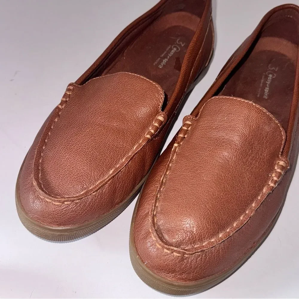Easy Spirit Seboard Loafers 9 Wide Width Brown Leather 3.0 Cushioning System